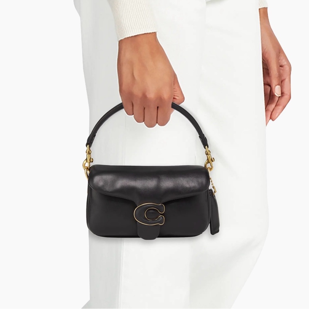 Pillow Tabby Leather Shoulder Bag with Dust Bag and Both Straps